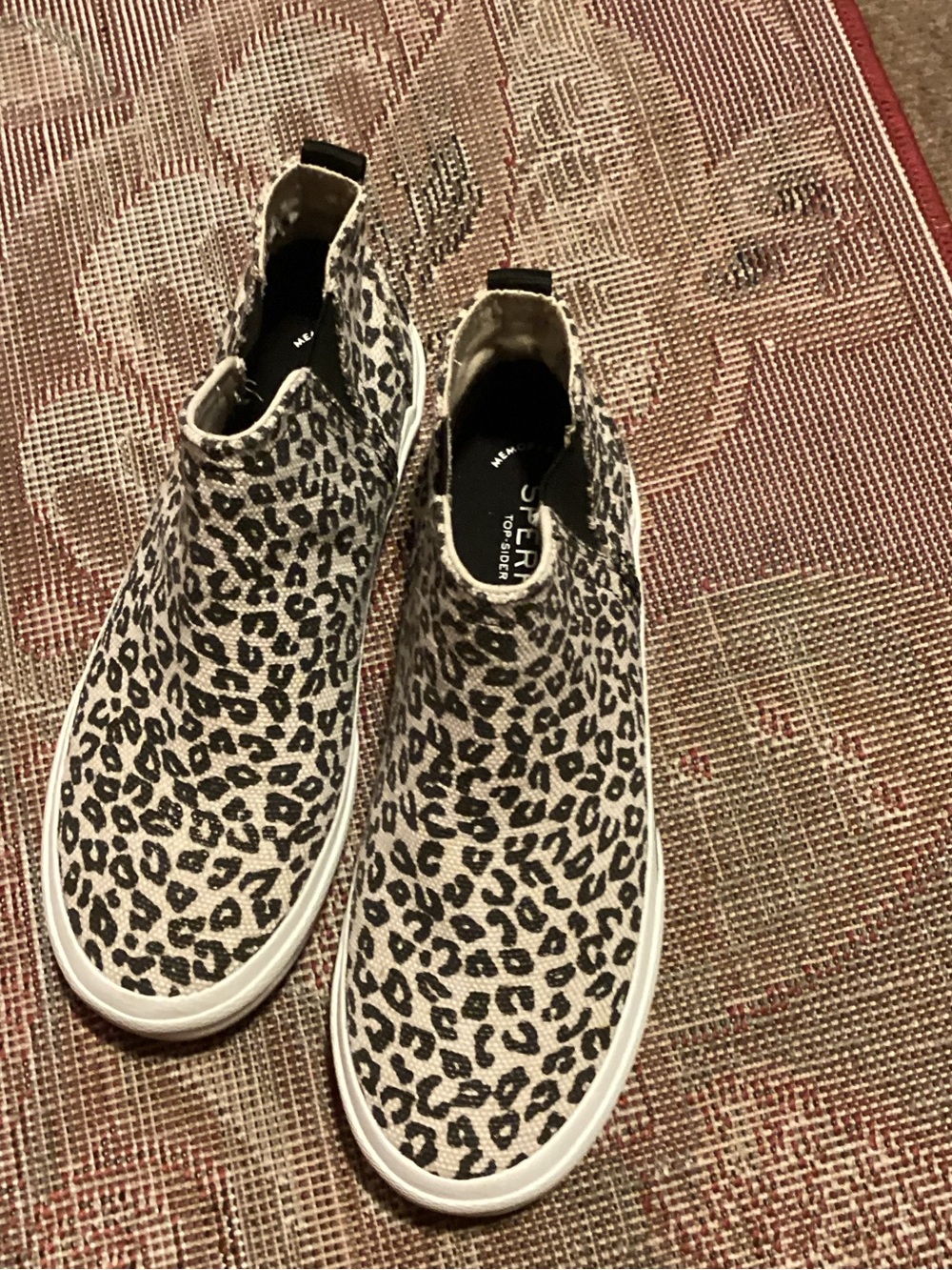 Sperry Leopard-Print Slip-On Sneakers - Black & Cream